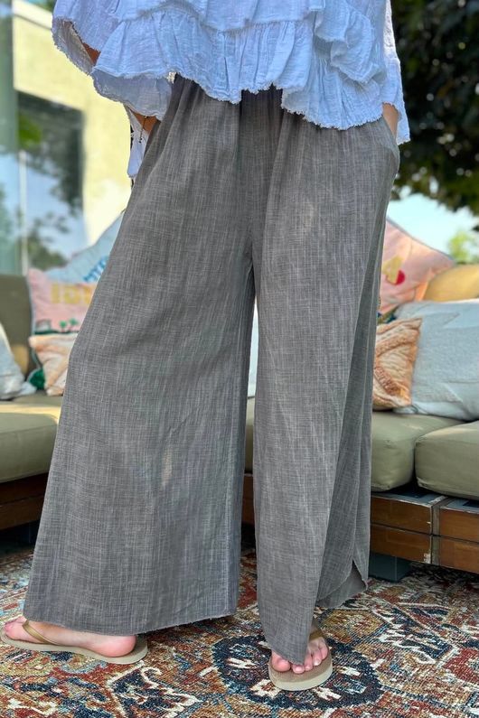 Frame Scoop Hem Pant Washed Chocolate